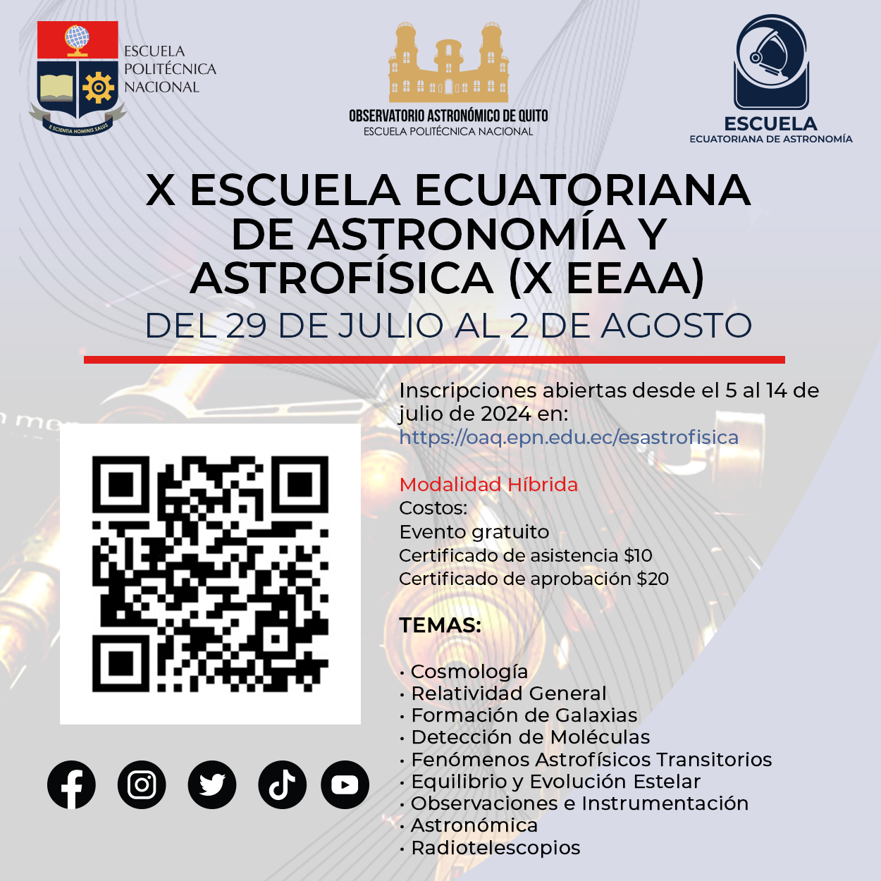 X Escuela Ecuatoriana de Astronomía y Astrofísica