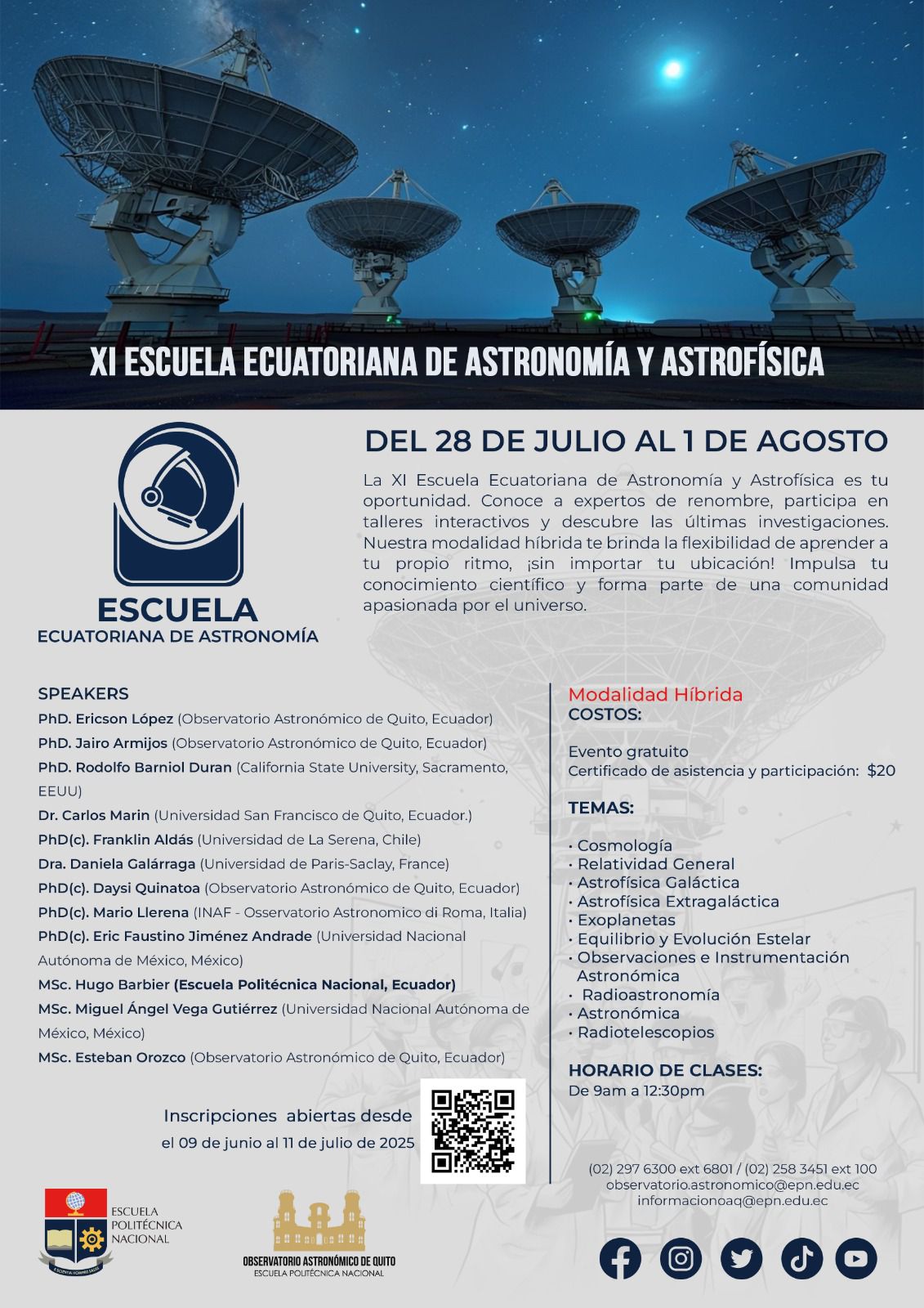 XI Escuela Ecuatoriana de Astronomía y Astrofísica